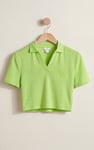 Women’s Cotton Jersey V Neck Cropped Top