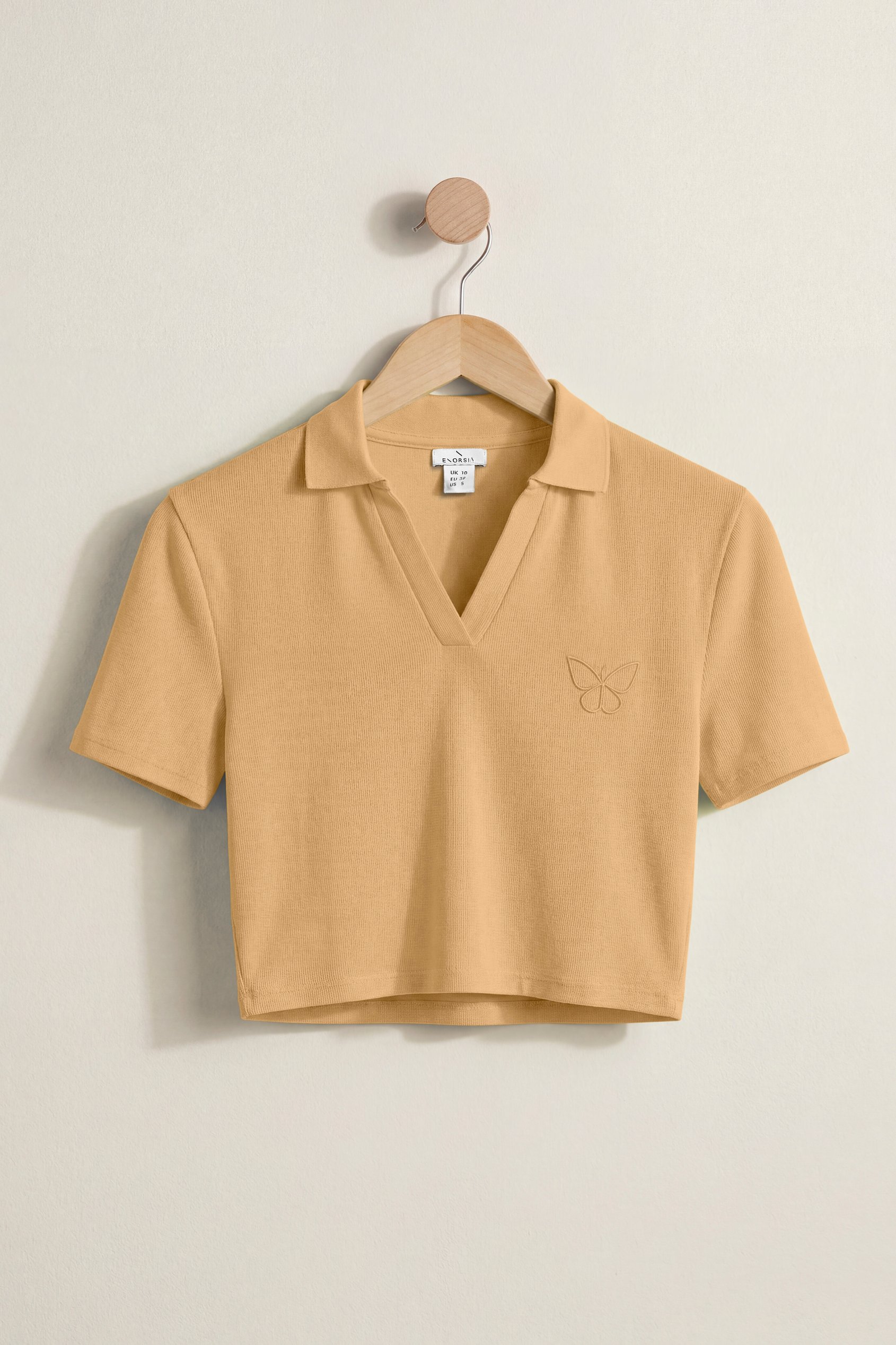 Women’s Cotton Jersey V Neck Cropped Top