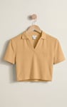 Women’s Cotton Jersey V Neck Cropped Top
