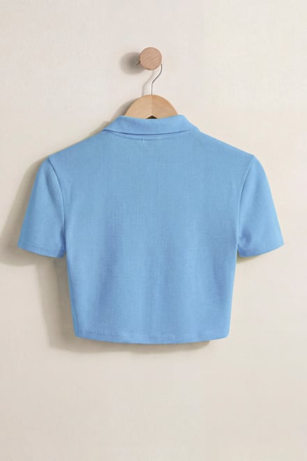 Women’s Cotton Jersey V Neck Cropped Top