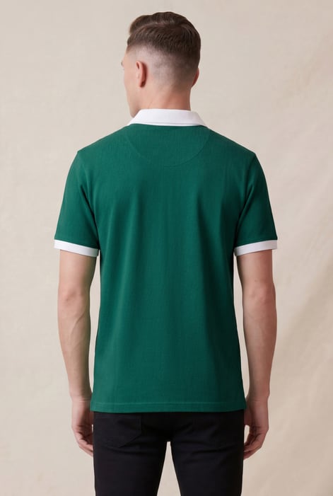 Men’s Green Pique Polo Shirt | Enorsia