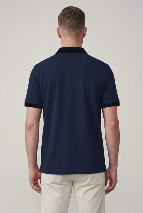 Men’s Navy Pique Polo Shirt | Enorsia