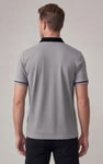 Contrast Collar Zip-Up Polo Shirt