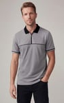 Contrast Collar Zip-Up Polo Shirt