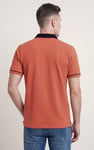 Contrast Collar Zip-Up Polo Shirt