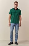 Contrast Collar Zip-Up Polo Shirt