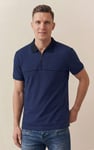 Contrast Collar Zip-Up Polo Shirt