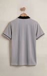 Contrast Collar Zip-Up Polo Shirt