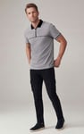Contrast Collar Zip-Up Polo Shirt