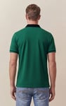 Contrast Collar Zip-Up Polo Shirt