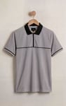 Contrast Collar Zip-Up Polo Shirt