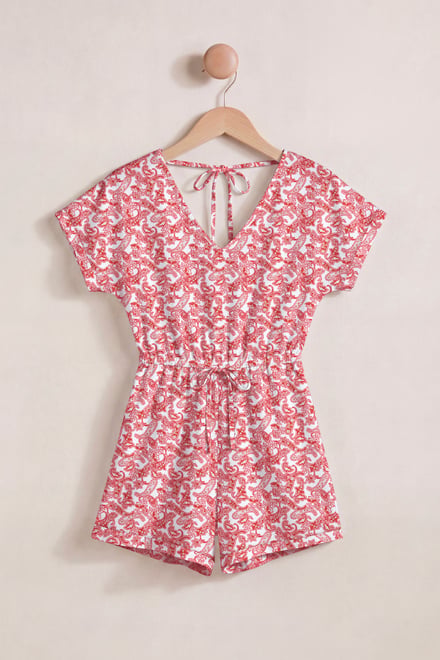 Roll up Sleeves AOP Play Suit