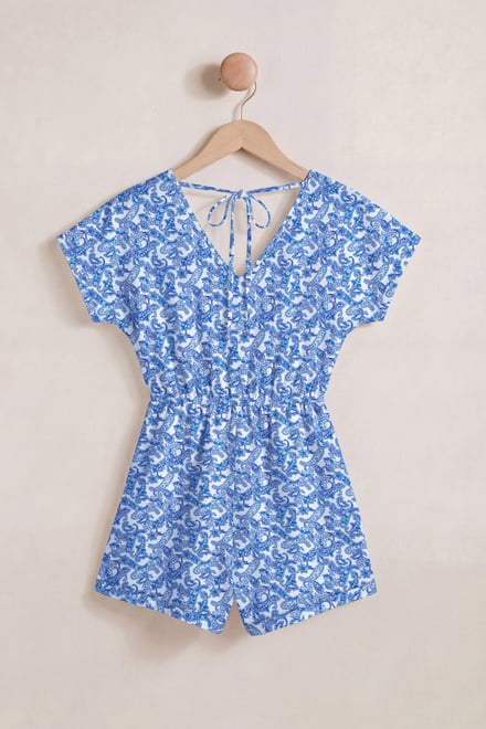 Roll up Sleeves AOP Play Suit