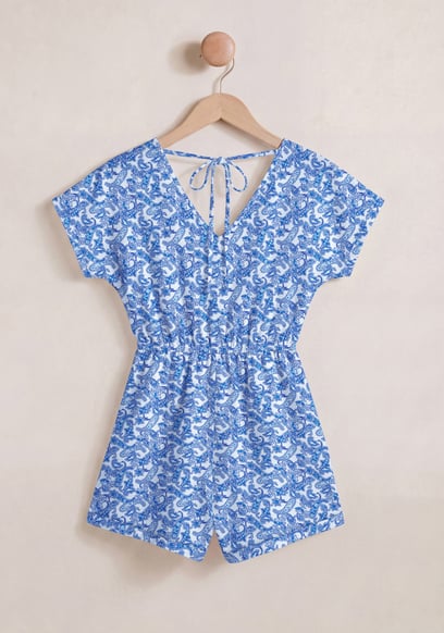 Roll up Sleeves AOP Play Suit