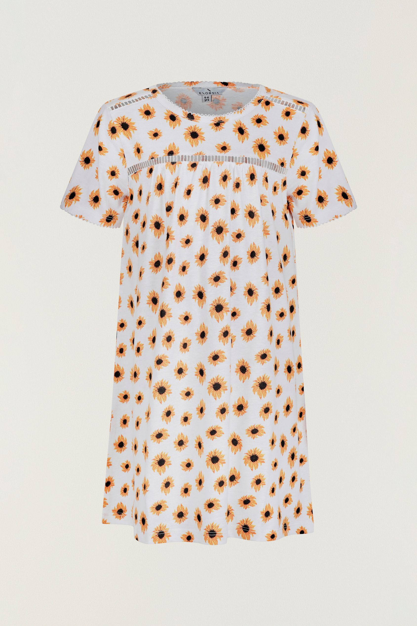 Girls Lace Details Sunflower Print Dress  (5yrs - 11yrs)