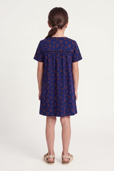Girls Lace Details Sunflower Print Dress  (5yrs - 11yrs)