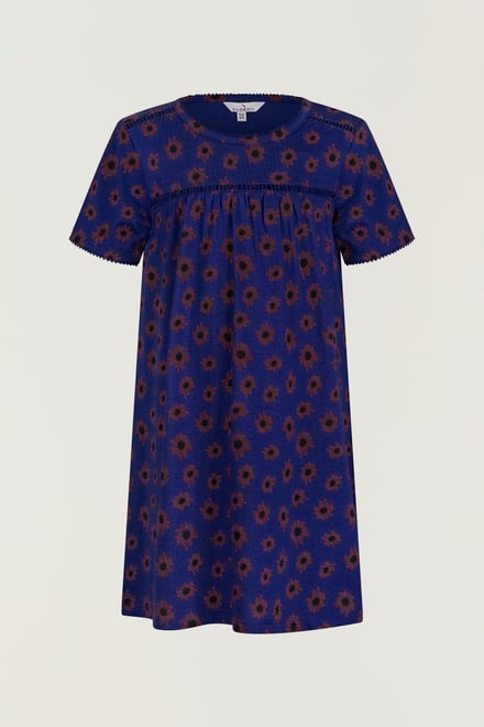 Girls Lace Details Sunflower Print Dress  (5yrs - 11yrs)