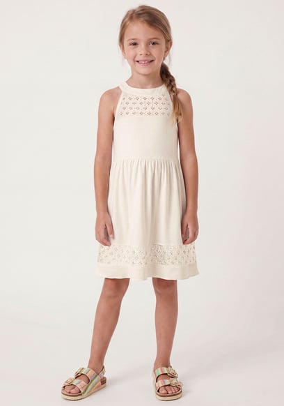 Girls Halter Neck Lace Trim Jersey Dress (5/6yrs - 10/11yrs)