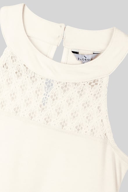Girls Halter Neck Lace Trim Jersey Dress (5/6yrs - 10/11yrs)
