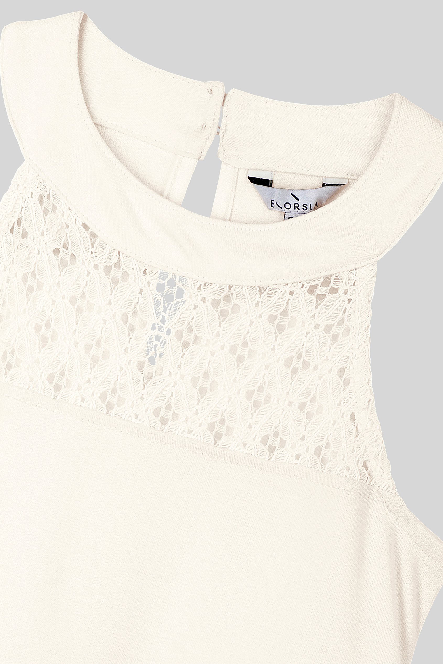 Girls Halter Neck Lace Trim Jersey Dress (5/6yrs - 10/11yrs)