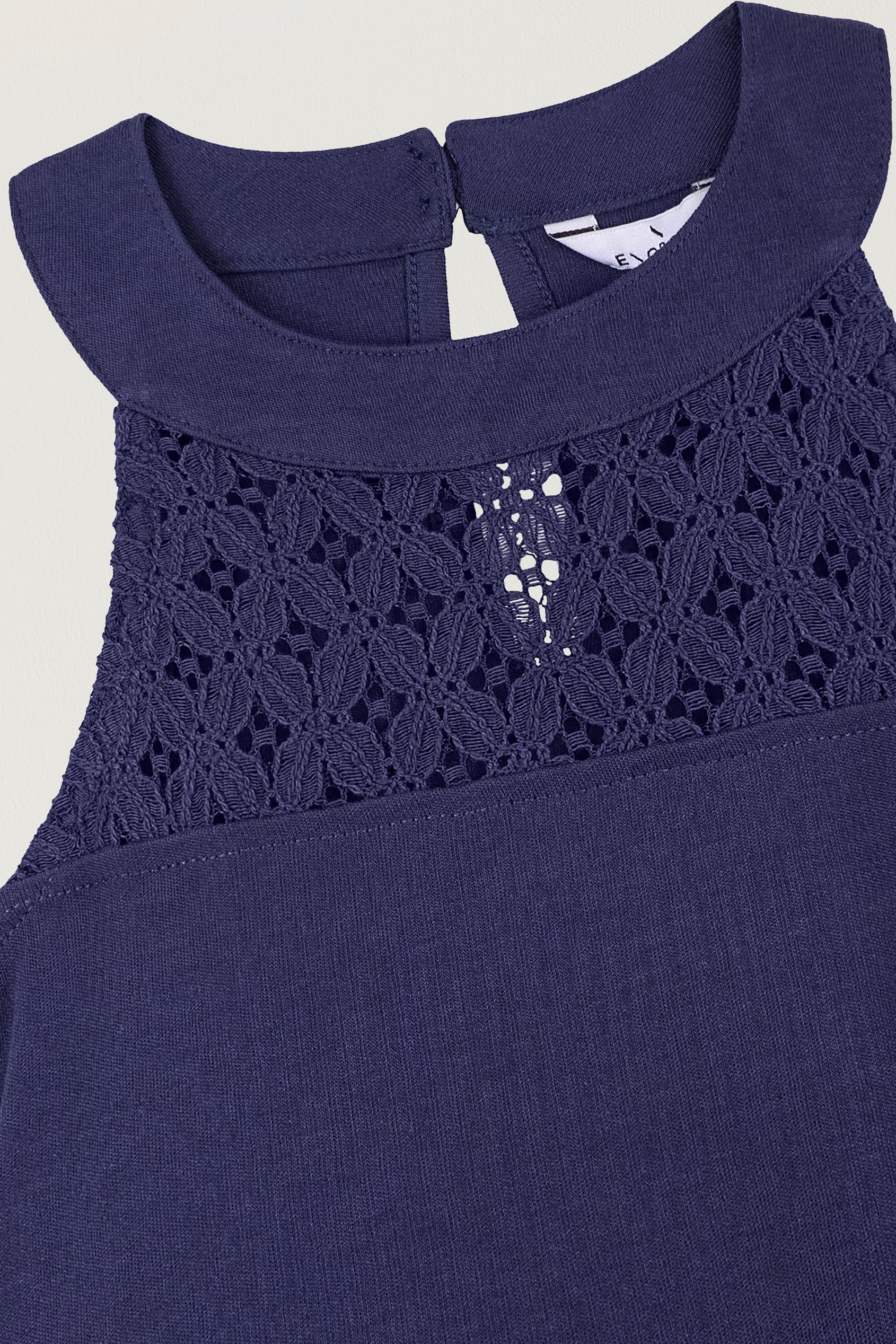Girls Halter Neck Lace Trim Jersey Dress (5/6yrs - 10/11yrs)