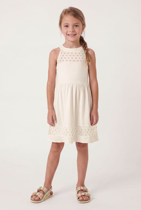 Girls Blue Halter Neck Lace Trim Jersey Dress (5/6yrs - 10/11yrs)