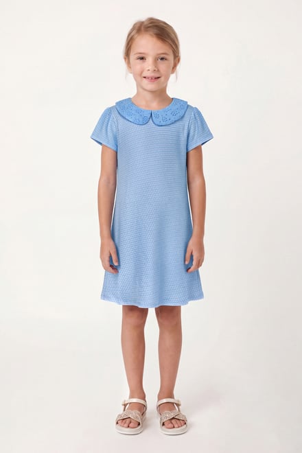 Girl's Peter Pan Collar Jersey Dress (5/6yrs - 10/11yrs)