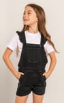 Girls Denim Ruffle Sleeve Short Dungarees(2/3yrs-8/9yrs)