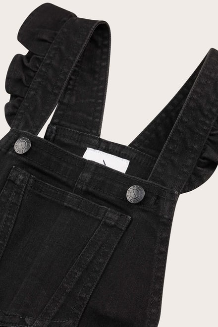 Girls Denim Ruffle Sleeve Short Dungarees(2/3yrs-8/9yrs)