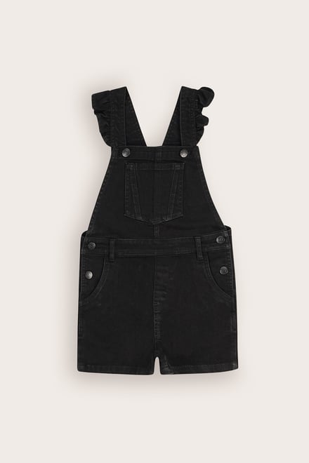 Girls Denim Ruffle Sleeve Short Dungarees(2/3yrs-8/9yrs)