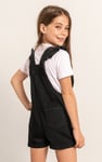 Girls Denim Ruffle Sleeve Short Dungarees(2/3yrs-8/9yrs)