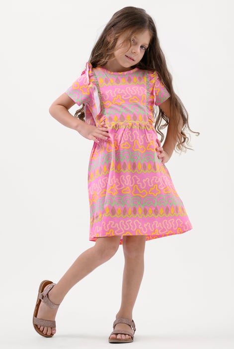 Girls Green Rainbow Print Dress (12/18mths - 6/7yrs)