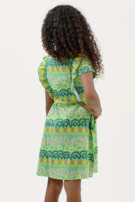 Girls Green Rainbow Print Dress (12/18mths - 6/7yrs)