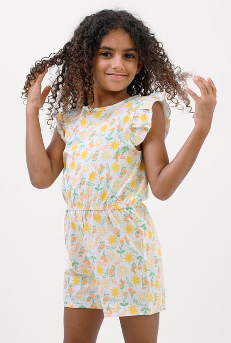 Girls White Sun Print Playsuit (12/18mths-6/7yrs)