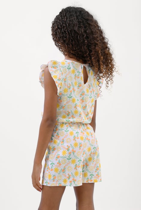 Girls White Sun Print Playsuit (12/18mths-6/7yrs)