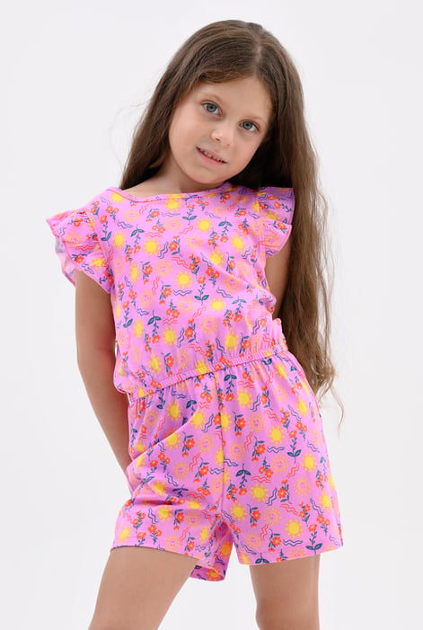 Girls White Sun Print Playsuit (12/18mths-6/7yrs)