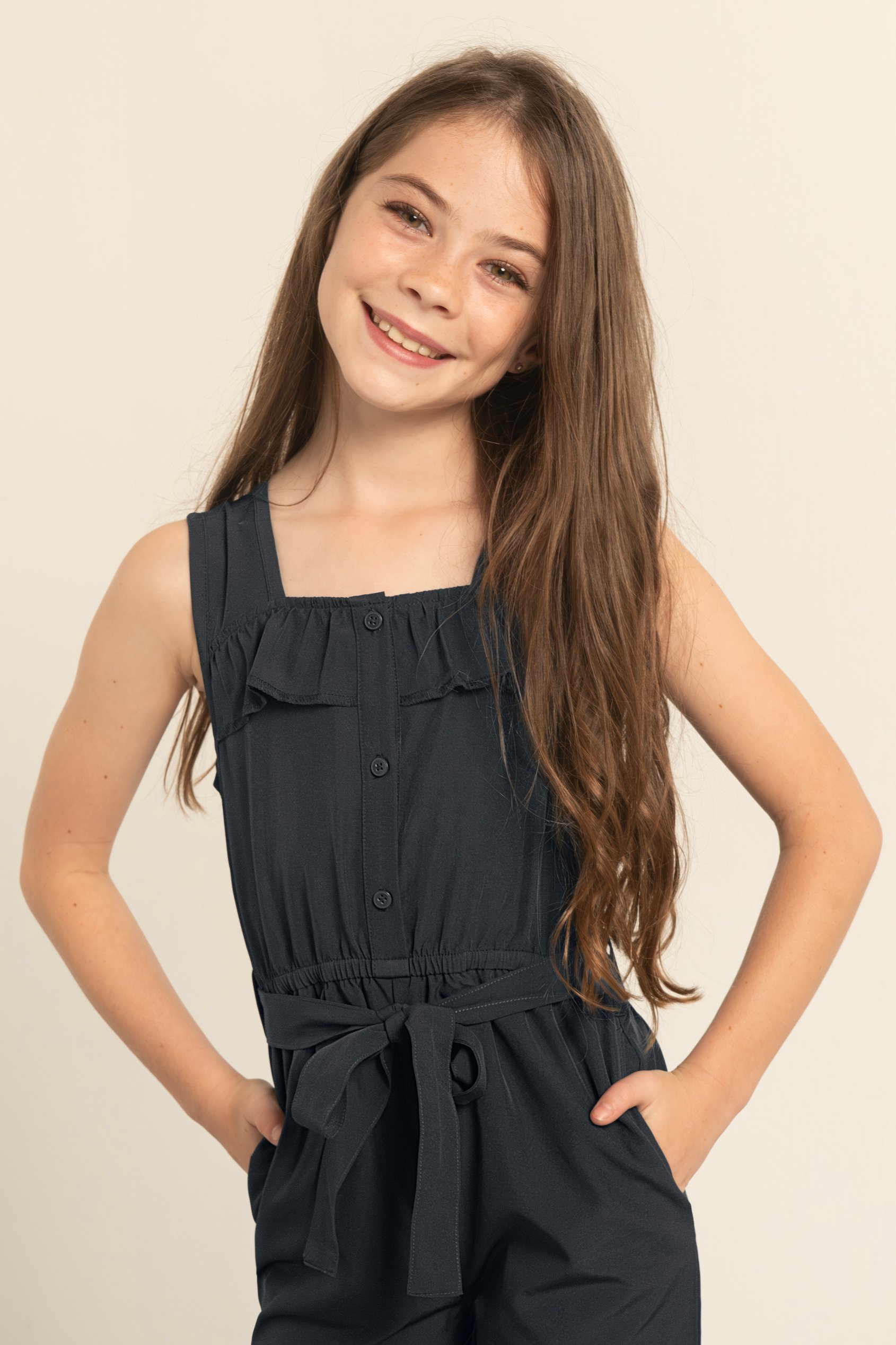 Ruffled Square Neckline Jumpsuit (5/6yrs-10/11yrs)