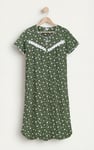 Butterfly Printed S/S Nightwear With Lacetrims