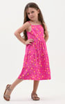 Girls Printed Tiered Strappy Jersey Dress