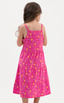 Girls Printed Tiered Strappy Jersey Dress