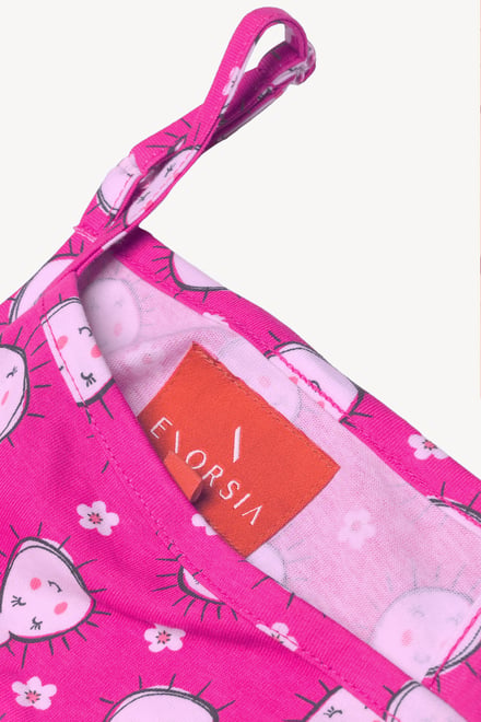Girls Printed Tiered Strappy Jersey Dress
