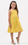 Girls Printed Tiered Strappy Jersey Dress