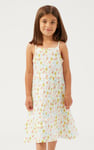 Girls Printed Tiered Strappy Jersey Dress