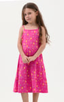 Girls Printed Tiered Strappy Jersey Dress