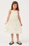 Girls Printed Tiered Strappy Jersey Dress