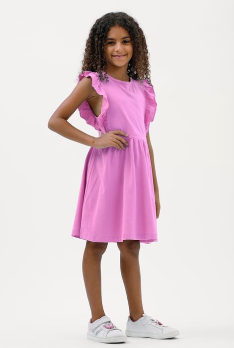 Girls Cream Ruffle Sleeve Dress (12/18mths - 6/7yrs)