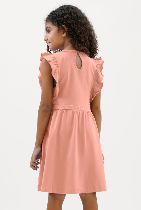 Girls Cream Ruffle Sleeve Dress (12/18mths - 6/7yrs)