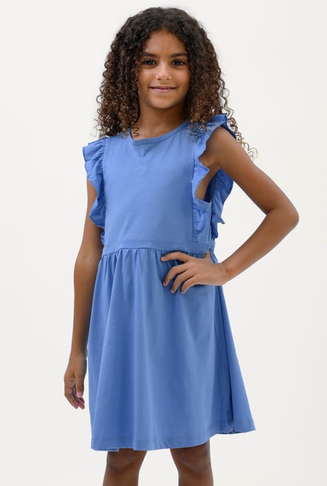 Girls Cream Ruffle Sleeve Dress (12/18mths - 6/7yrs)