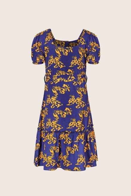 Square Neck Tiered Puff Sleeve Dress (2/3yrs-8/9yrs)