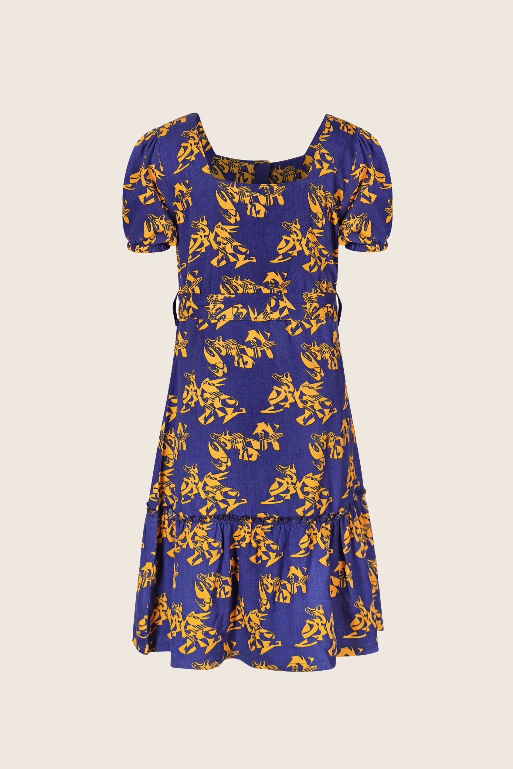 Square Neck Tiered Puff Sleeve Dress (2/3yrs-8/9yrs)